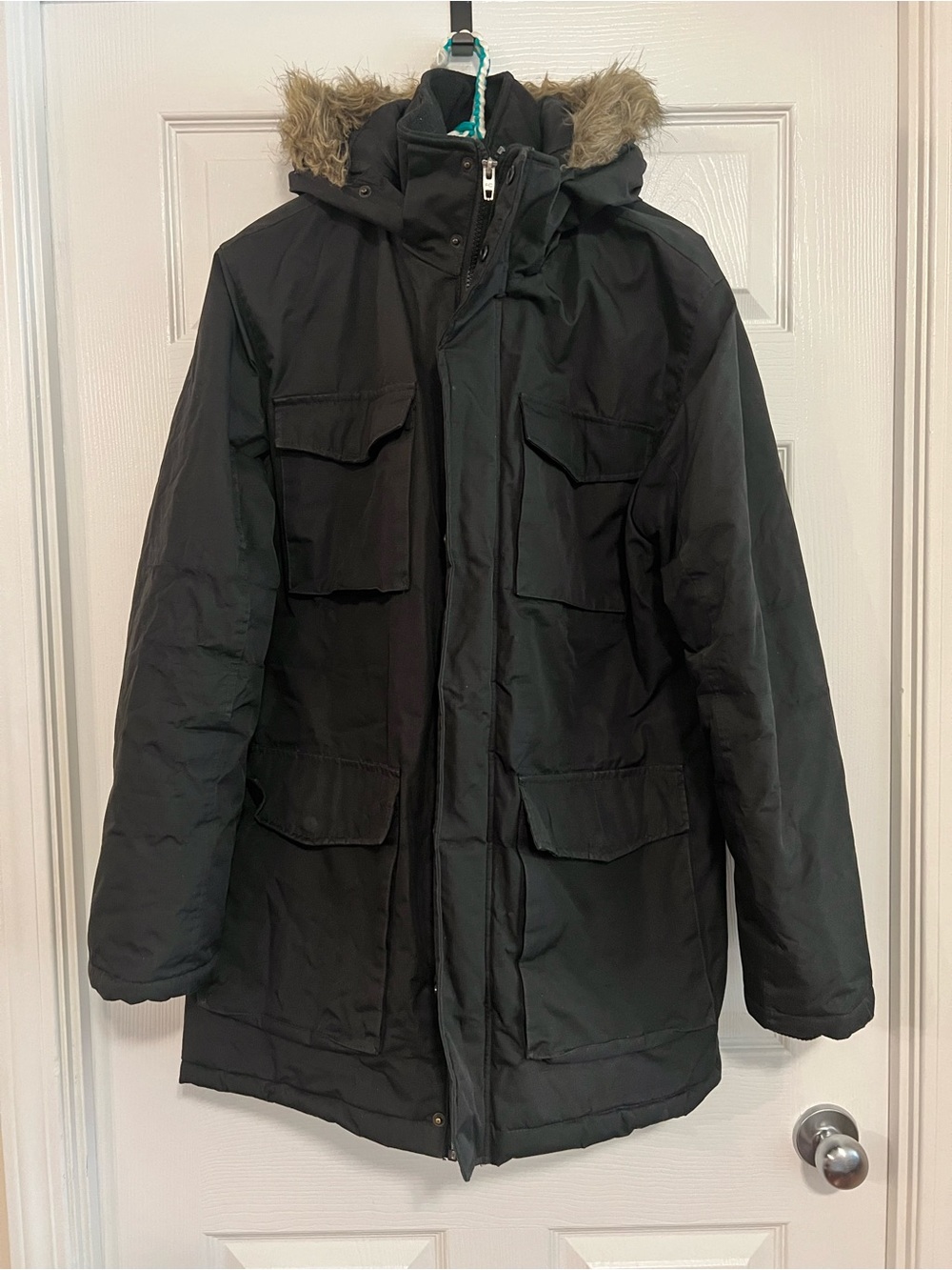 French Connection Parka with Faux Fur Hood, Size M